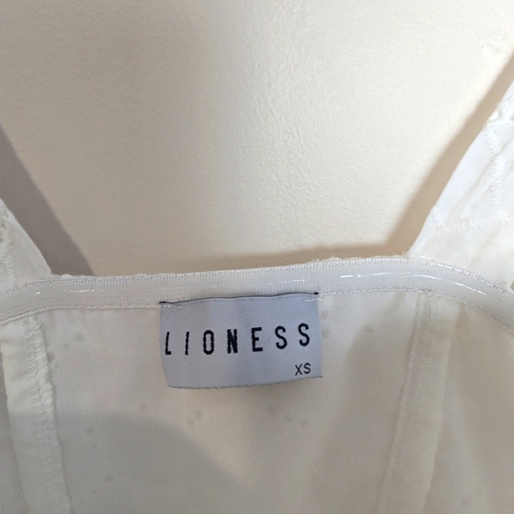 Lioness White Embroidery Senorita Ties Straps Mini Bodycon Dress - Picture 5 of 8